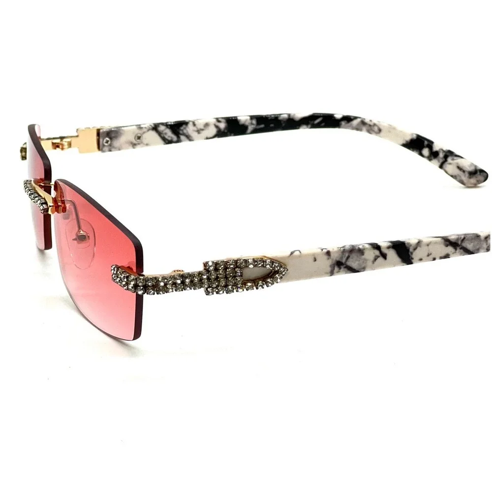 Diamond Men Sunglasses‎ Classic Retro Icedout Style Bling Rectangular Designer
